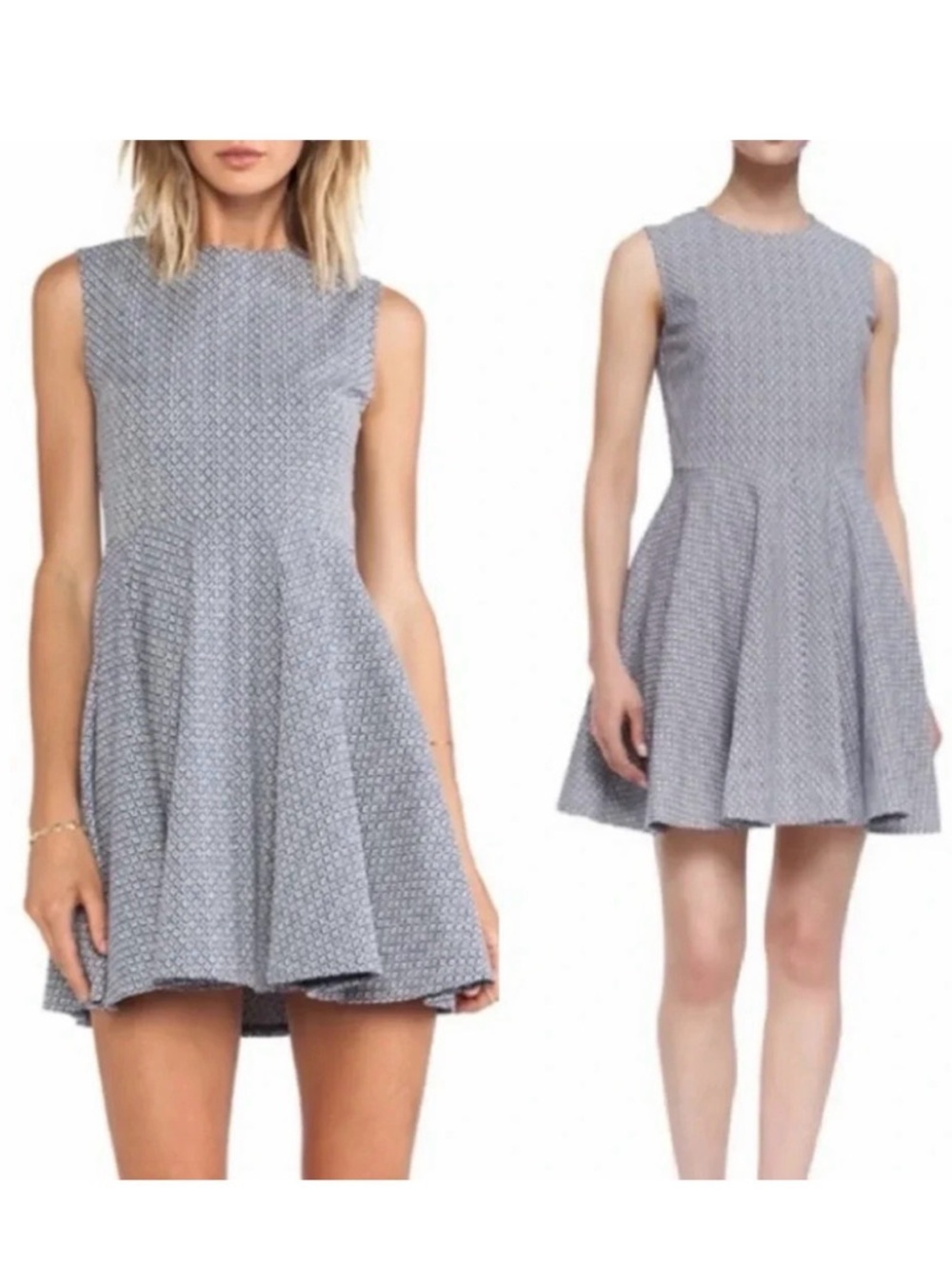 Diane von Furstenberg Women’s Fit & Flare Mini Dress Jeannie Blue White Size 6